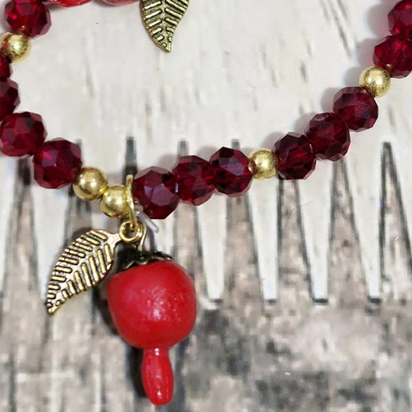 دستبند انار زرشکی سنگی -