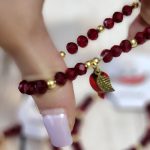 دستبند انار زرشکی سنگی -