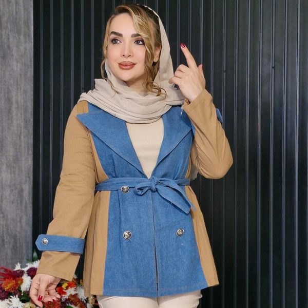 مانتو ترکیبی کتان جین - مانتو پاتریس رشت