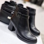 بوت کمربندی چرم مشکی - مانتو پاتریس رشت