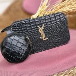 کیف زنجیری پوست ماری چرم مشکی