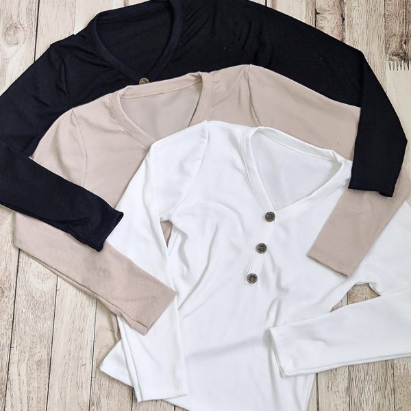 بلوز فانریپ 3 دکمه یقه هفت - مانتو پاتریس رشت