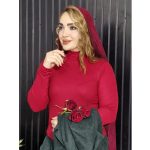 بلوز فانریپ زرشکی - مانتو پاتریس رشت