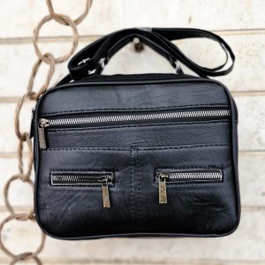 کیف دوشی زیپی مشکی - مانتو پاتریس رشت