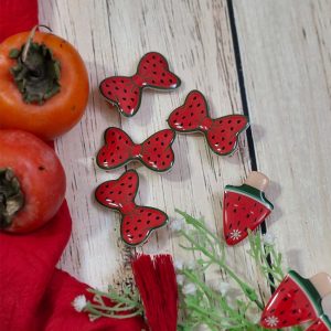 گیره مو پاپیون هندوانه ای_مانتو پاتریس رشت