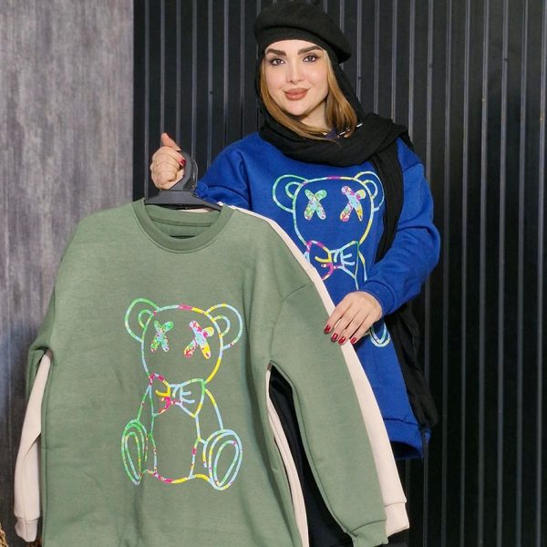 هودی چاپ خرس رنگارنگ - مانتو پاتریس رشت