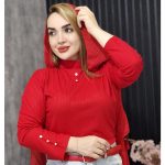 بلوز قرمز استین سه دکمه-مانتو پاتریس رشت