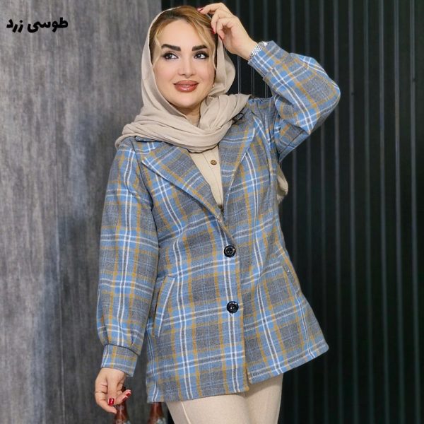 پالتو چهارخونه آستردار - مانتو پاتریس رشت