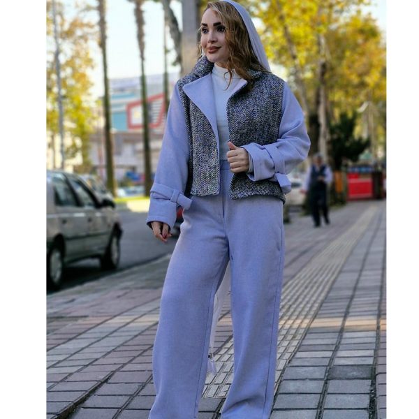 ست کت شلوار پشمی خرجکار-مانتو پاتریس رشت