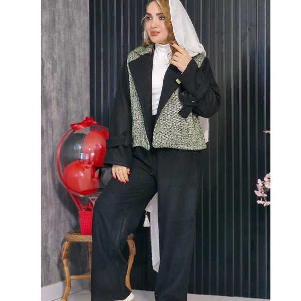 ست کت شلوار پشمی خرجکار-مانتو پاتریس رشت