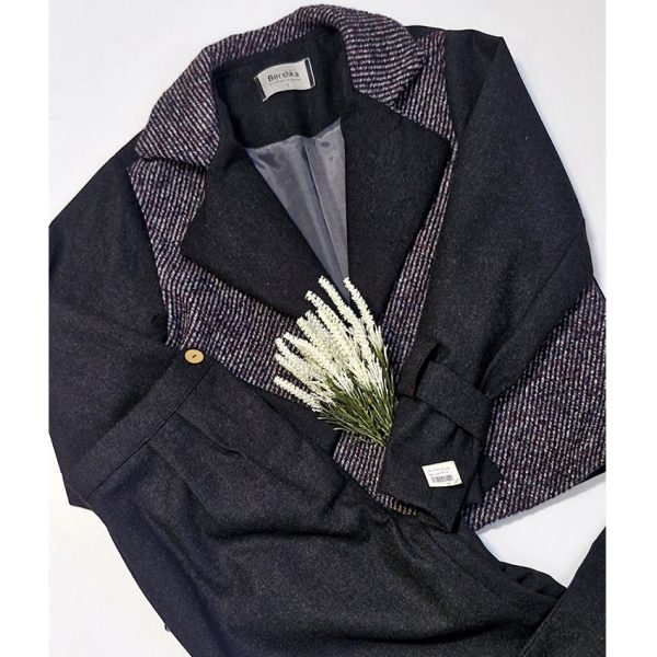 ست کت شلوار پشمی خرجکار-مانتو پاتریس رشت