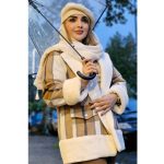 پالتو چهارخونه یقه پوست - مانتو پاتریس رشت