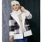 پالتو چهارخونه یقه پوست - مانتو پاتریس رشت