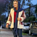 پالتو چهارخونه یقه پوست - مانتو پاتریس رشت