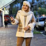 پالتو چهارخونه یقه پوست - مانتو پاتریس رشت