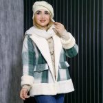 پالتو چهارخونه یقه پوست - مانتو پاتریس رشت