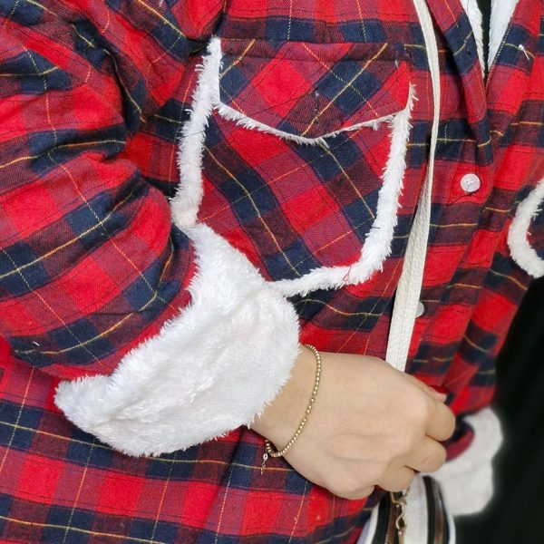 مانتو چهارخونه داخل خز - مانتو پاتریس رشت