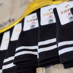 جوراب مشکی ساقدار نوار سفید - مانتو پاتریس رشت