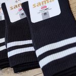 جوراب مشکی ساقدار نوار سفید - مانتو پاتریس رشت