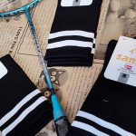 جوراب مشکی ساقدار نوار سفید - مانتو پاتریس رشت