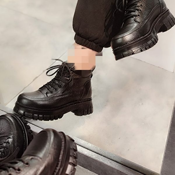 نیم بوت مشکی بندی - مانتو پاتریس رشت