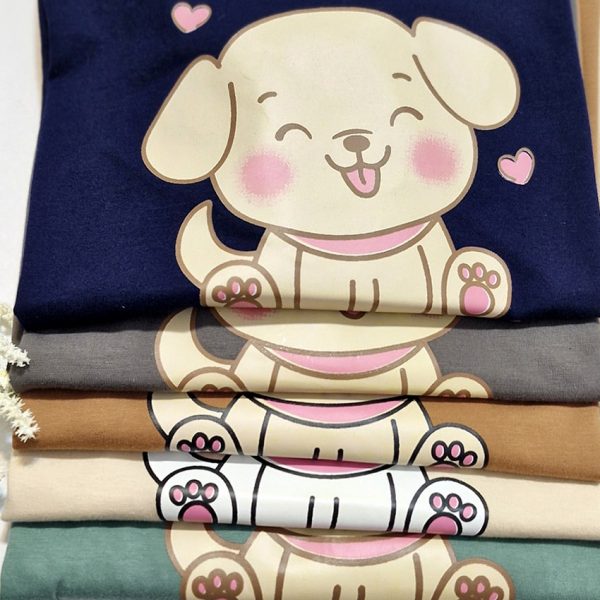 تیشرت نخ پنبه چاپ سگ - مانتو پاتریس رشت