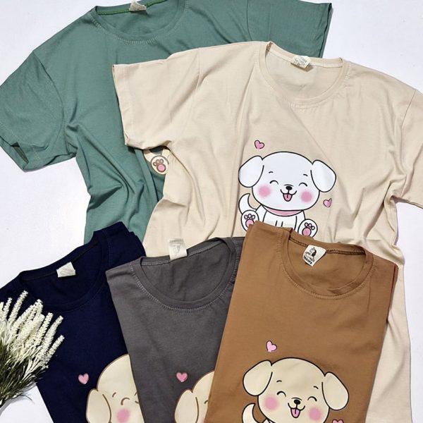 تیشرت نخ پنبه چاپ سگ - مانتو پاتریس رشت