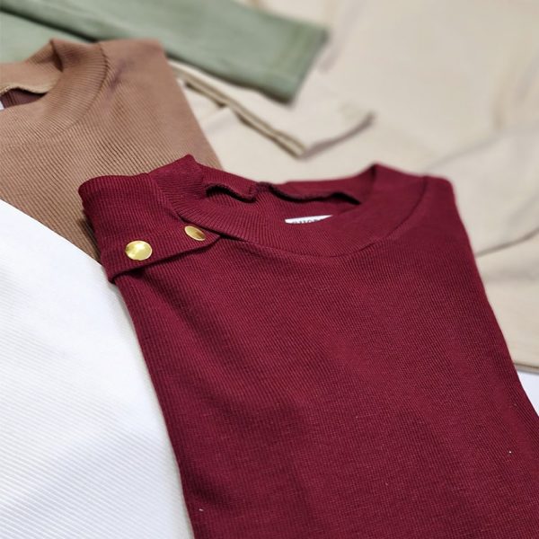 بلوز فانریپ بغل دکمه طلایی - مانتو پاتریس رشت