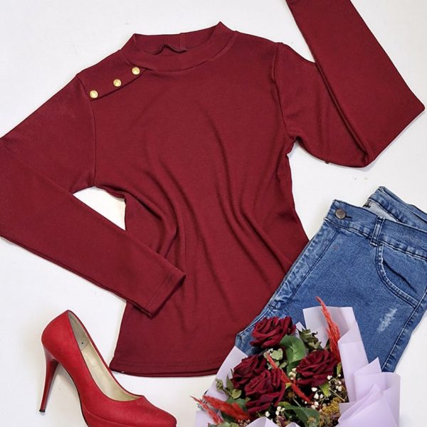 بلوز فانریپ بغل دکمه طلایی - مانتو پاتریس رشت