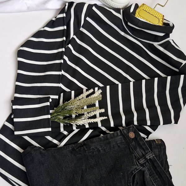 بلوز یقه اسکی راه راه فانریپ - مانتو پاتریس رشت