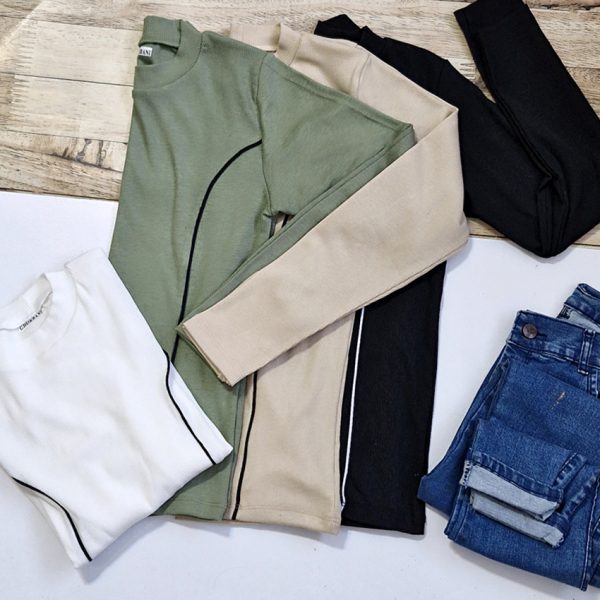 بلوز فانریپ نوار دار-مانتو پاتریس رشت