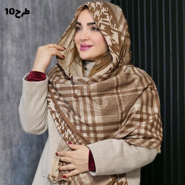 شال موهر کرم طرحدار - مانتو پاتریس رشت