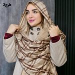 شال موهر کرم طرحدار - مانتو پاتریس رشت