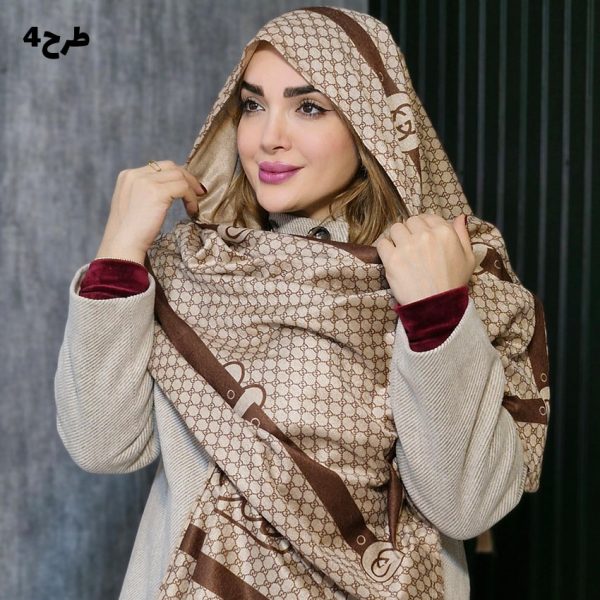 شال موهر کرم طرحدار - مانتو پاتریس رشت