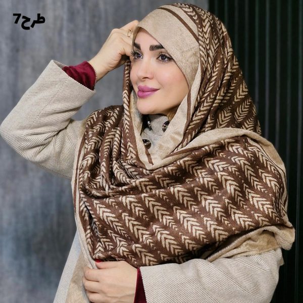 شال موهر کرم طرحدار - مانتو پاتریس رشت