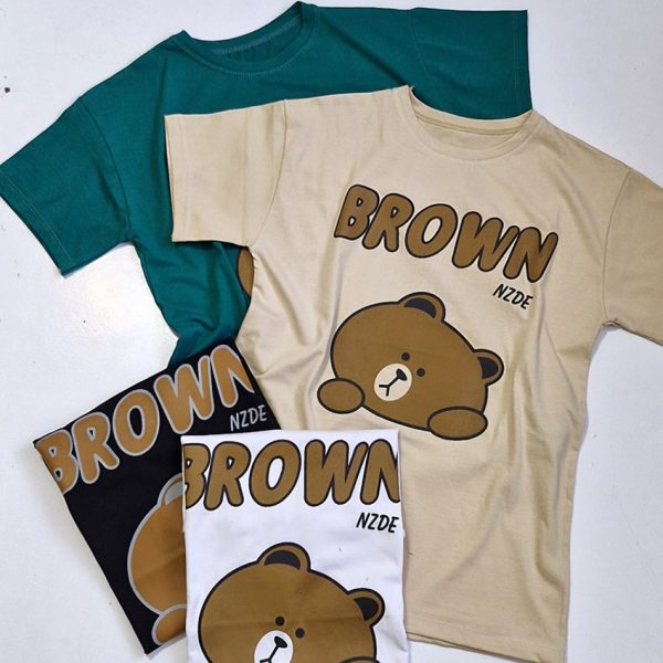 تیشرت چاپ قهوه ای - مانتو پاتریس رشت