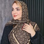 روسری 2 رنگ گلدار - مانتو پاتریس رشت