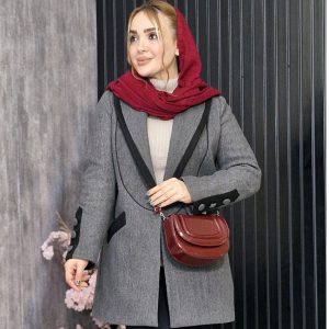 پالتو کتی یقه دو رنگ - مانتو پاتریس رشت