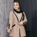 پالتو کتی یقه دو رنگ - مانتو پاتریس رشت