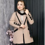 پالتو کتی یقه دو رنگ - مانتو پاتریس رشت