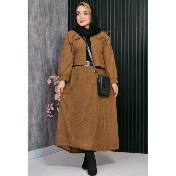 ست کت دامن مخمل کبریتی