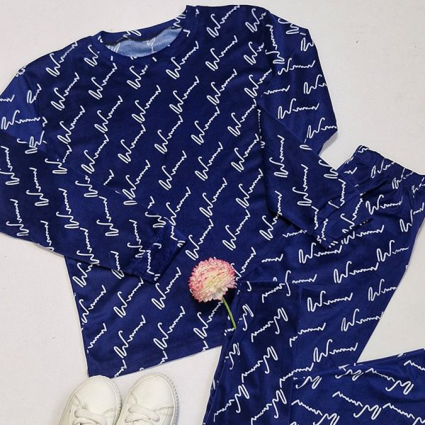 ست بلوز شلوار مخمل طرحدار