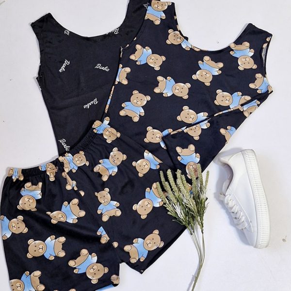 ست تاپ شورتک مخمل فانتزی - مانتو پاتریس رشت