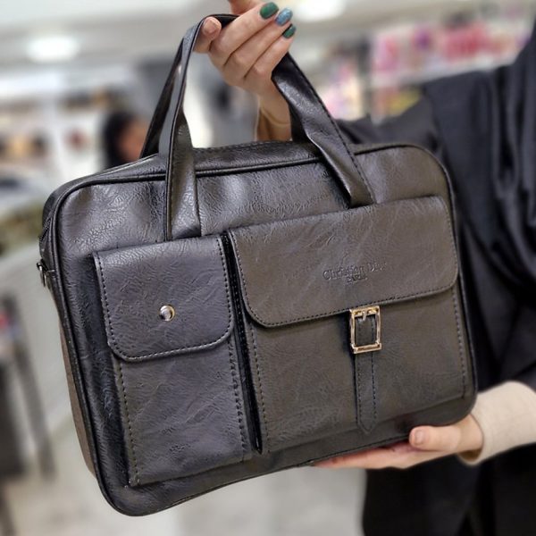 کیف اداری چرم مشکی - مانتو پاتریس رشت