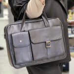 کیف اداری چرم مشکی - مانتو پاتریس رشت