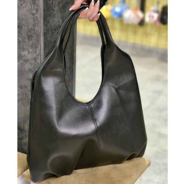 کیف شل چرم مشکی بزرگ - مانتو پاتریس رشت