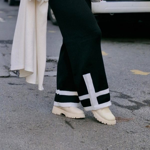 ست بافت سفید و مشکی - مانتو پاتریس رشت