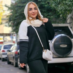 ست بافت سفید و مشکی - مانتو پاتریس رشت