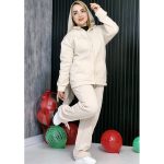 ست سویشرت شلوار دورس کرم - مانتو پاتریس رشت