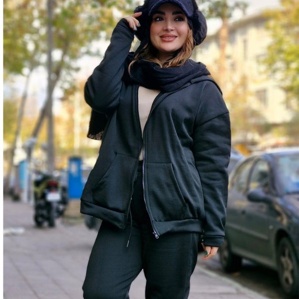 ست سویشرت و شلوار مشکی - مانتو پاتریس رشت